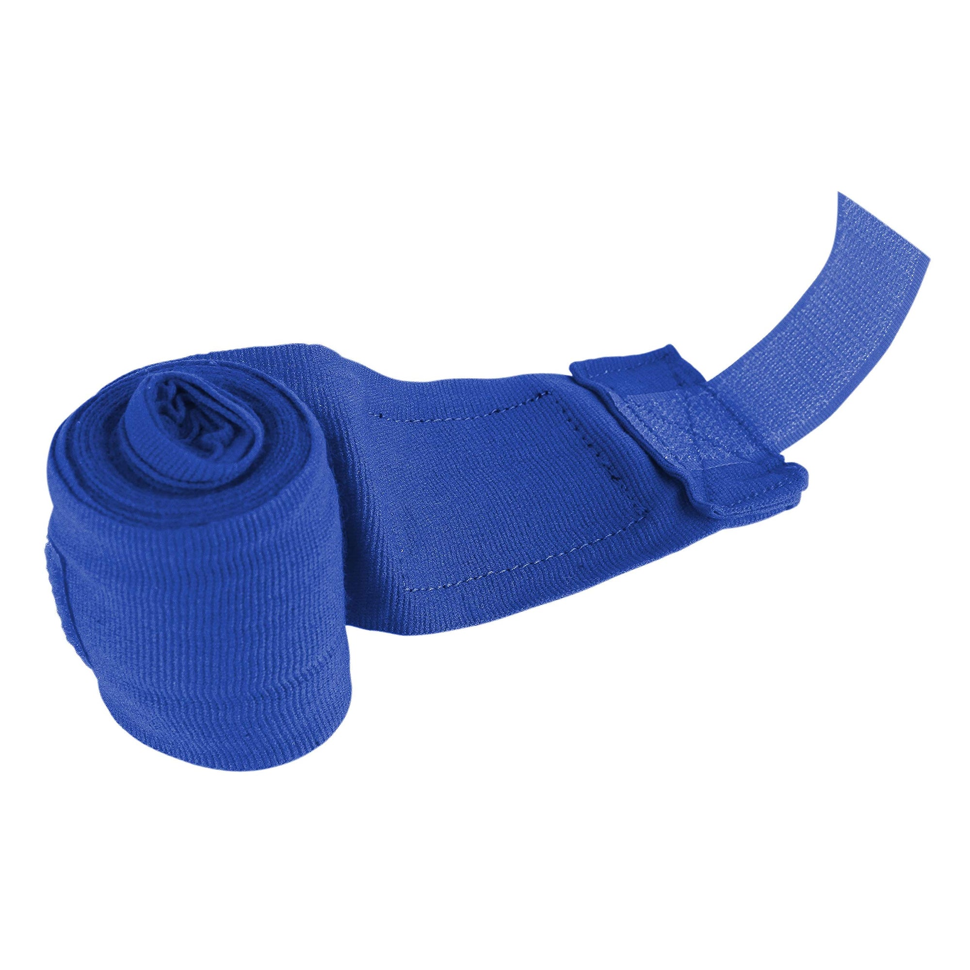 Blue bandage on a white background for boxing hand wrap.