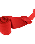 Red bandage on a white background for boxing hand wrap.