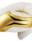 White and gold boxing glove.