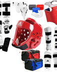 Image of adidas Taekwondo sparring gear set collage.