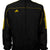 Black jacket with yellow stripes.