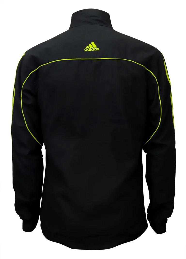 Black jacket with yellow stripes, adidas martial arts 3-stripes, size Child L.