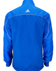 Blue jacket with white stripes for martial arts.