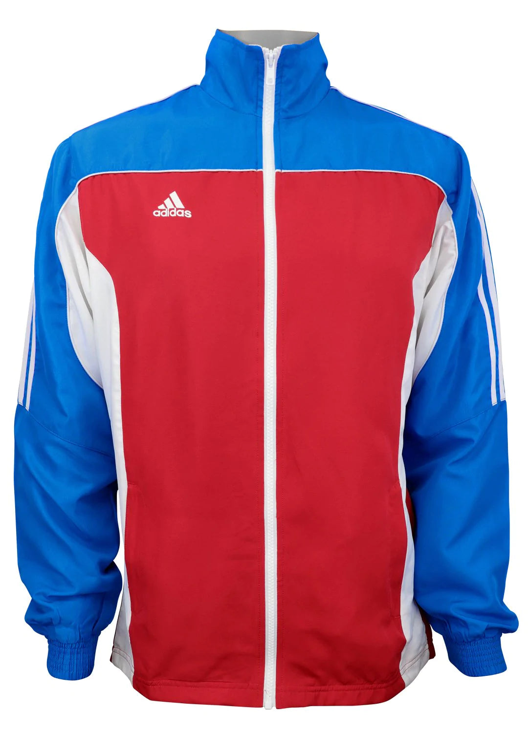 Blue and red jacket for martial arts.