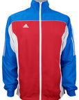 Blue and red jacket for martial arts.