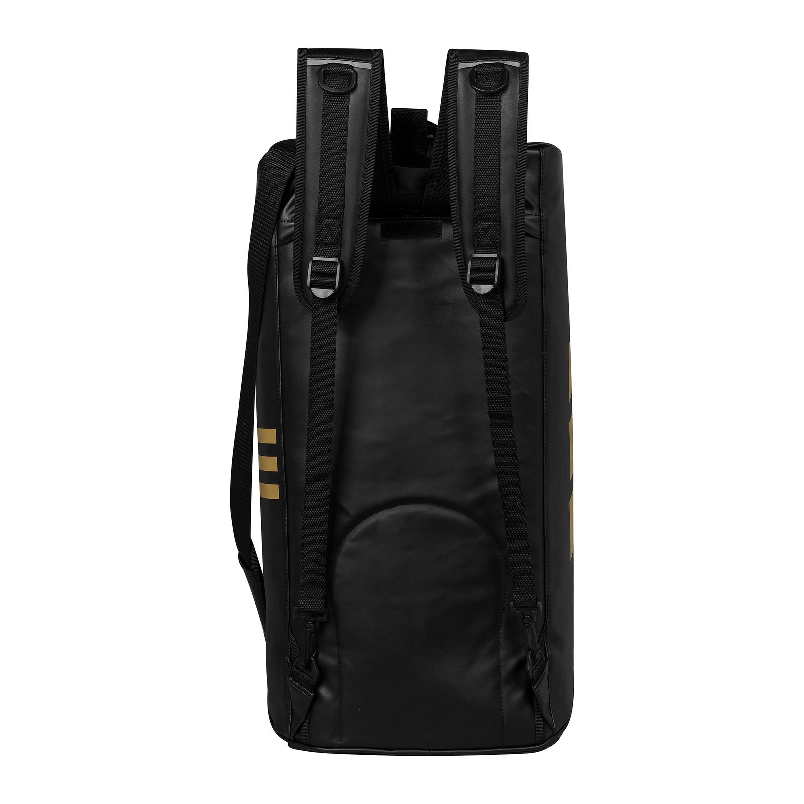 Black bag with straps, medium size.