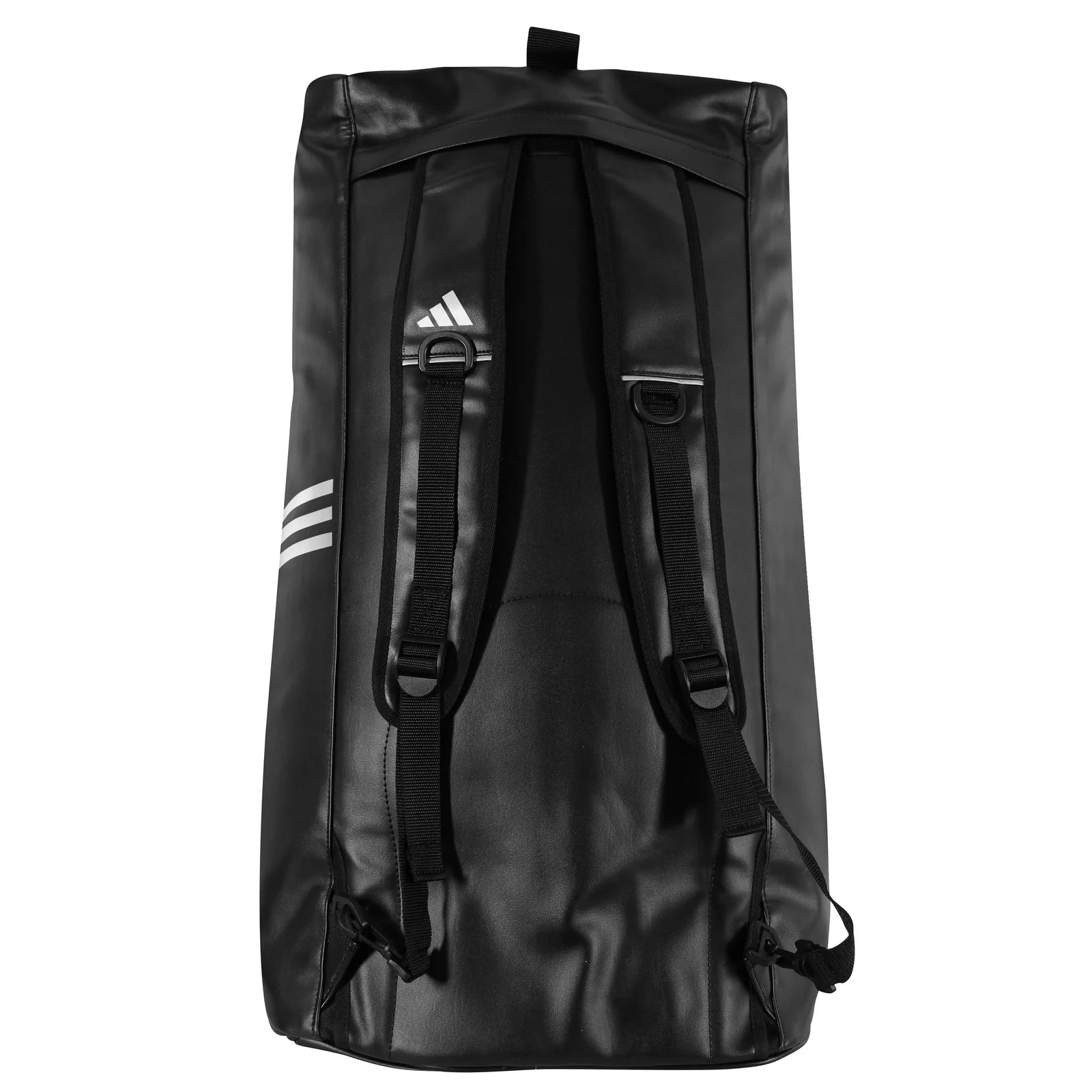 Black bag with straps for versatile carrying options.