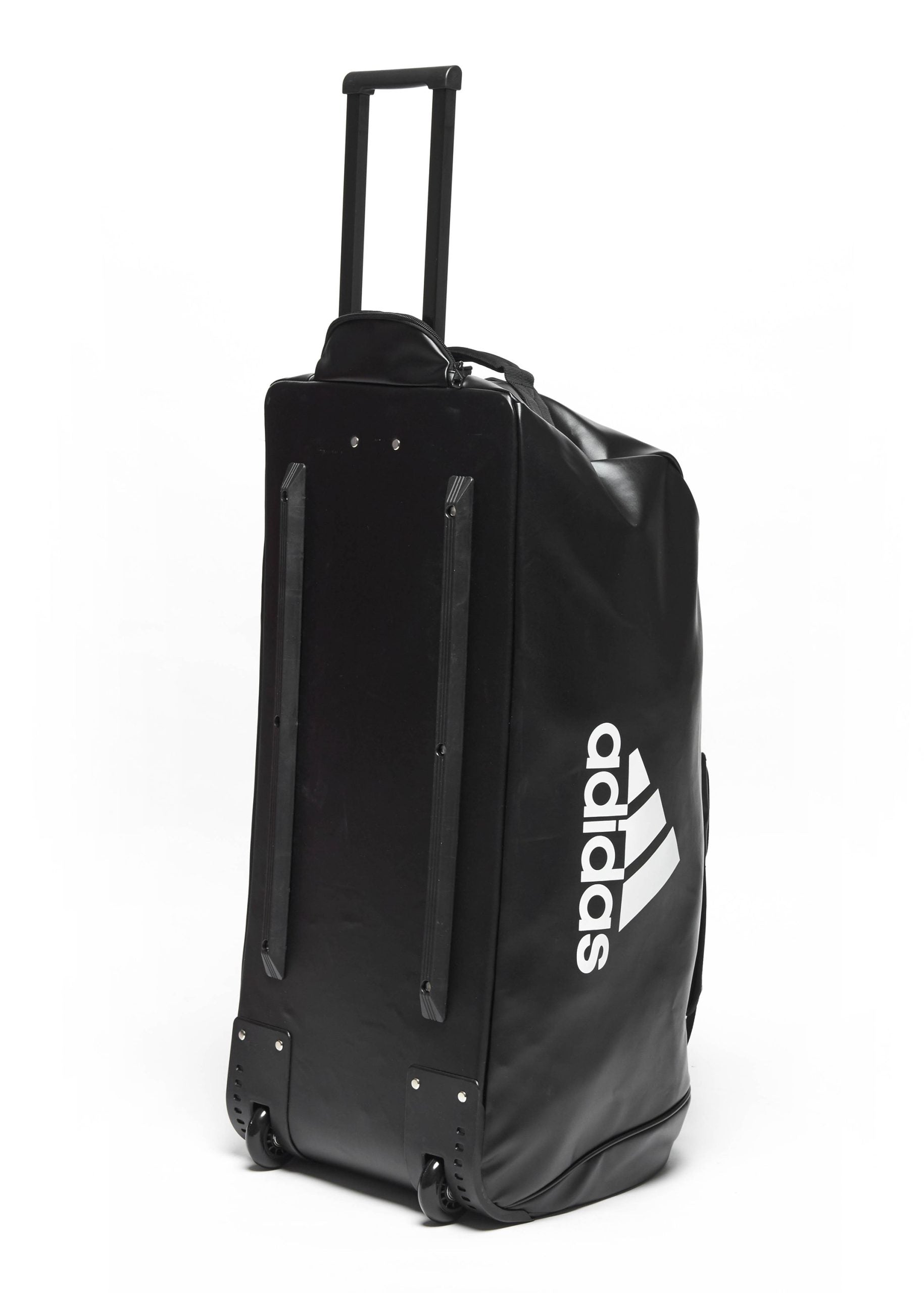 Adidas trolley bag, black with handles, for karate accessories.