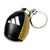 Close up of black and gold Adidas keychain accessory.