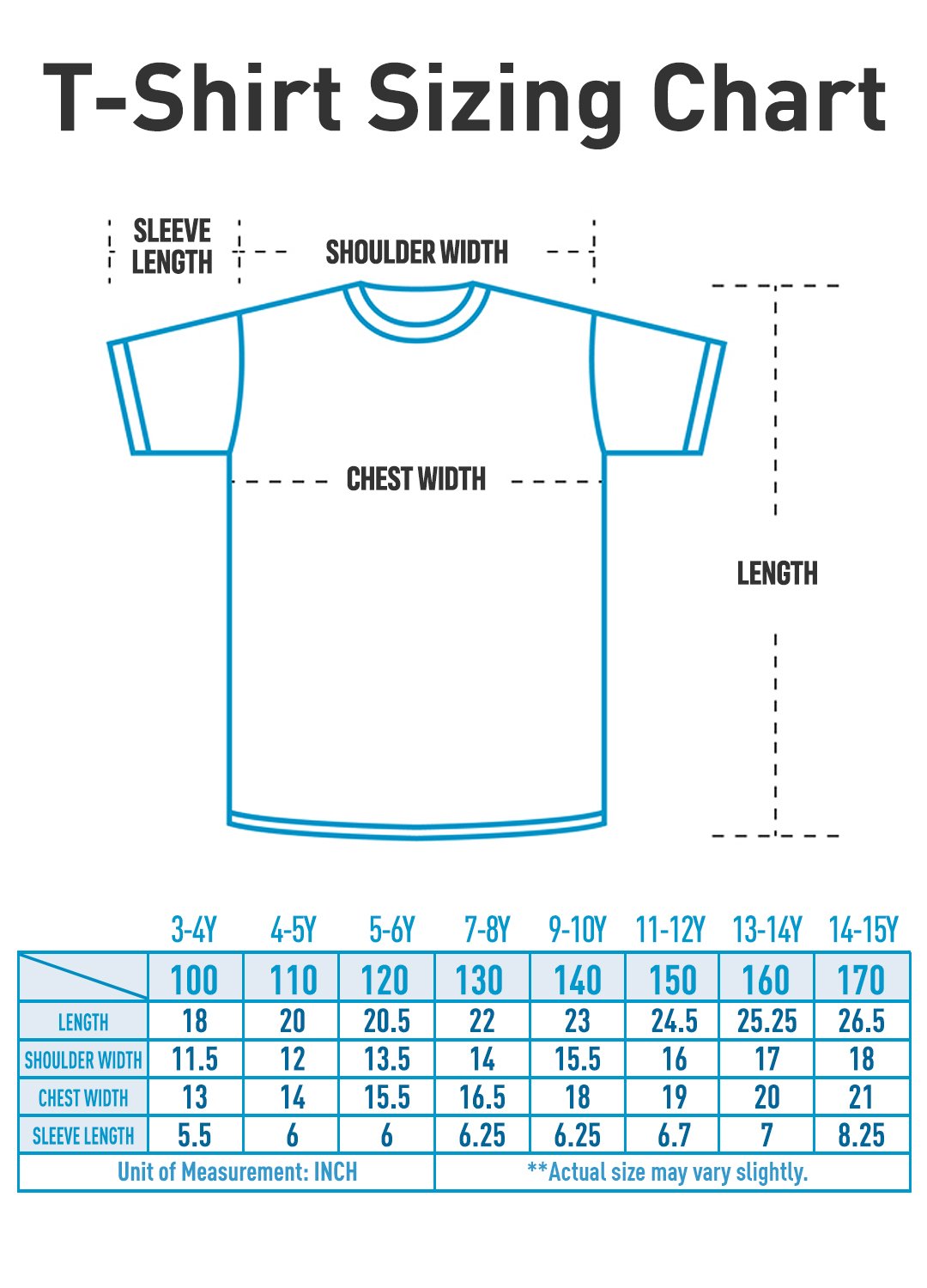 Diagram showing Adidas t-shirt size chart.