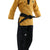 Yellow karate uniform with black belt, part of Adidas Taekwondo Premium Poomsae.