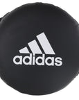 Black cushion with white logo.