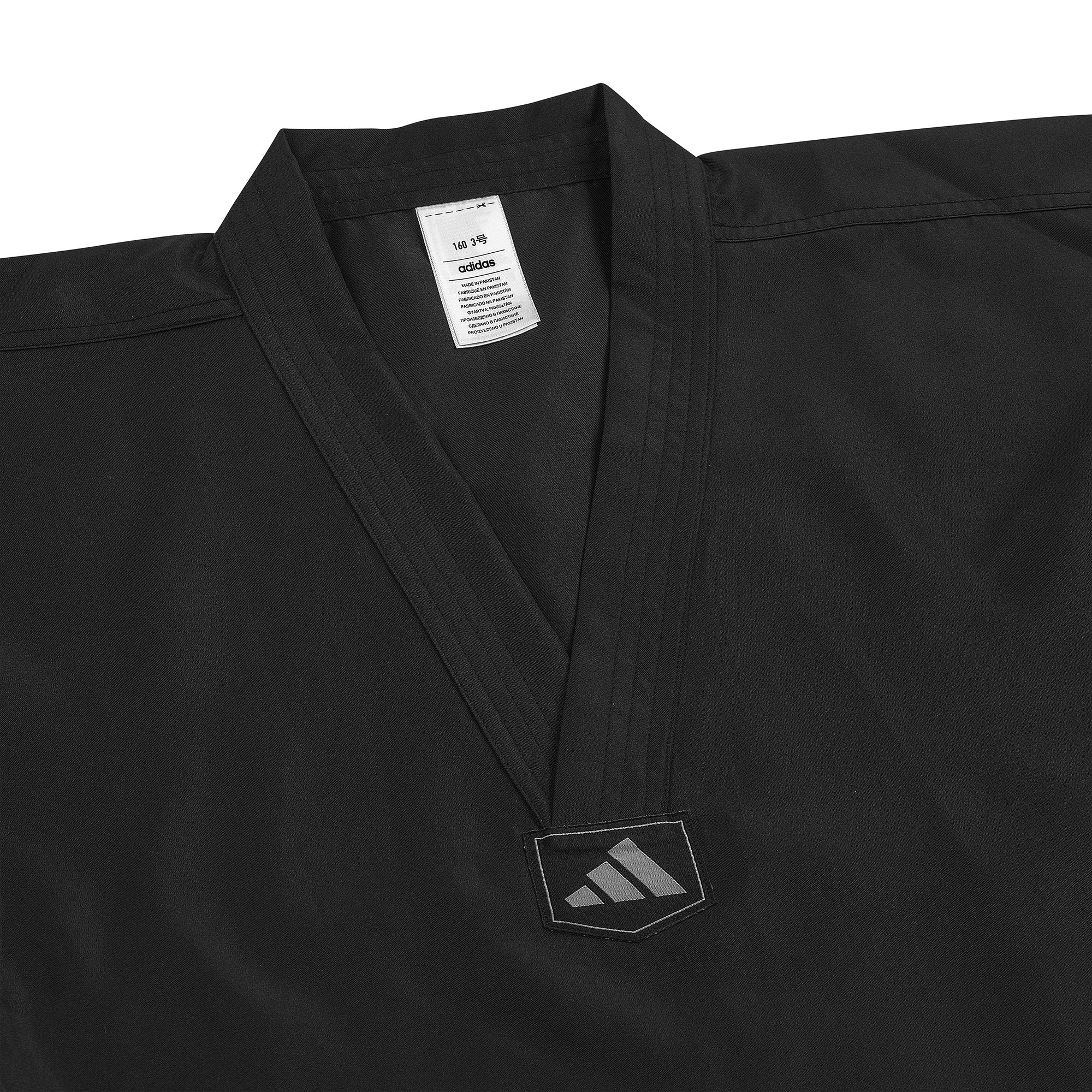 adidas Taekwondo V-Neck Uniform (TKD01)--White, Black, Red/Black, Blue/Black, Poom Trim