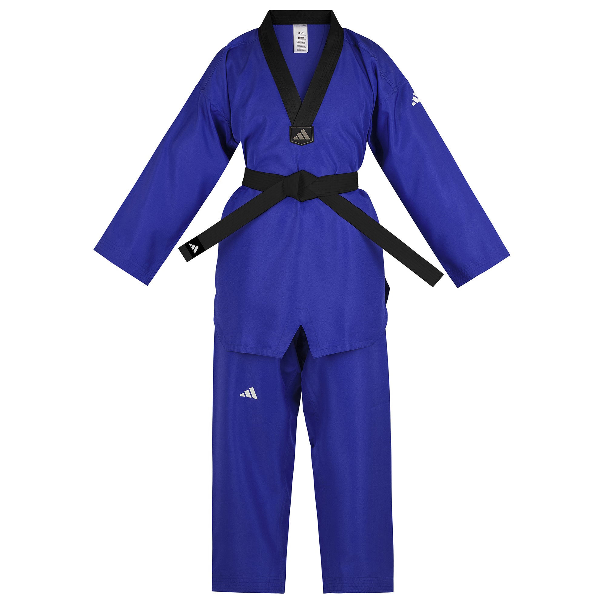 adidas Taekwondo V-Neck Uniform (TKD01)--White, Black, Red/Black, Blue/Black, Poom Trim