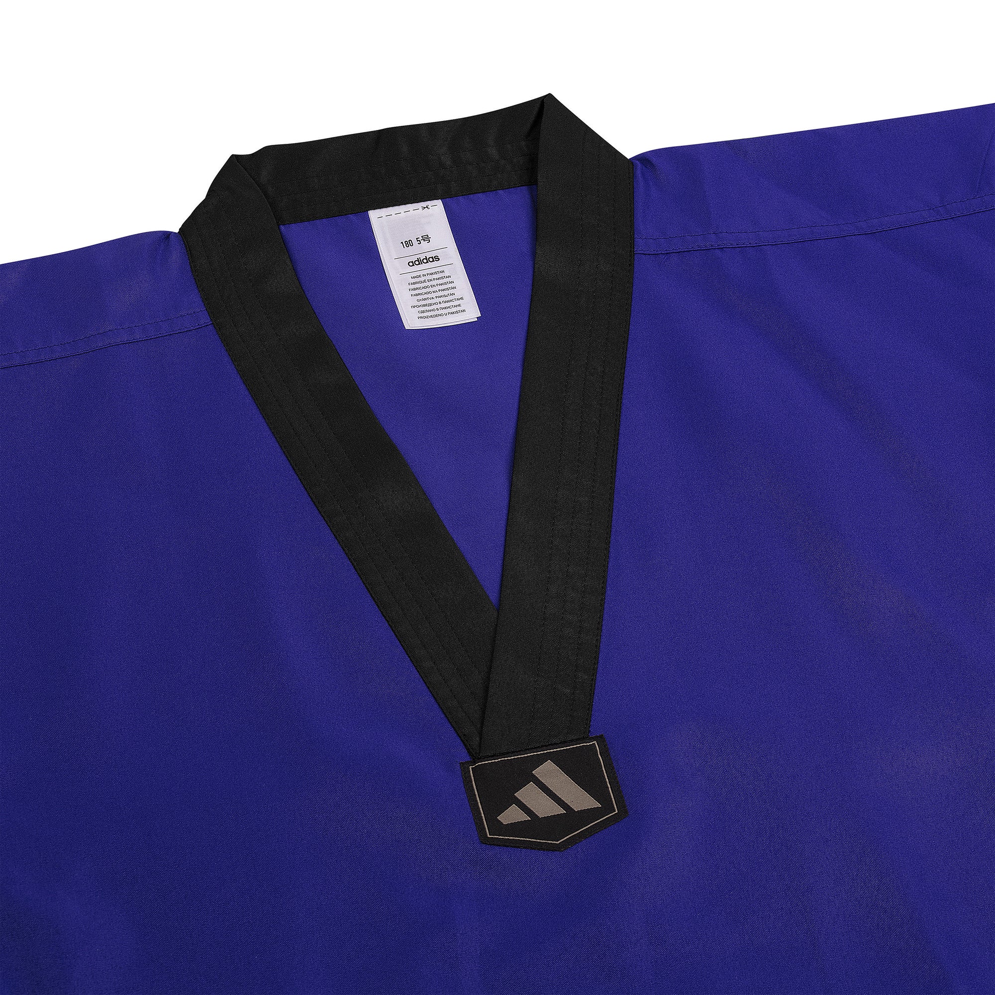 adidas Taekwondo V-Neck Uniform (TKD01)--White, Black, Red/Black, Blue/Black, Poom Trim