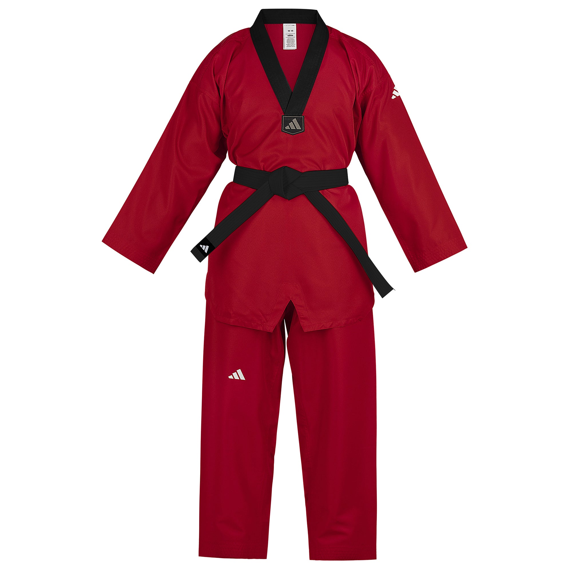 adidas Taekwondo V-Neck Uniform (TKD01)--White, Black, Red/Black, Blue/Black, Poom Trim