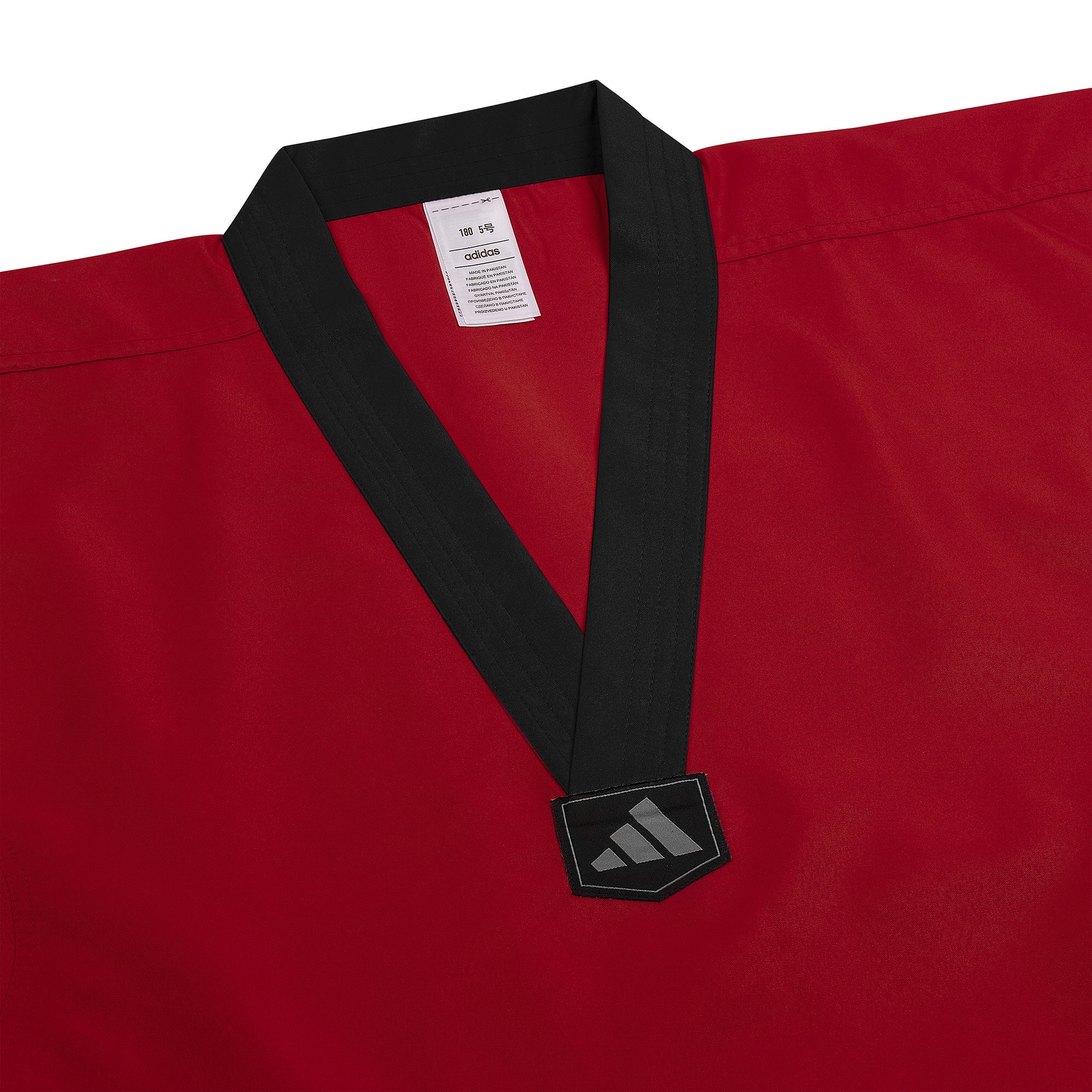 adidas Taekwondo V-Neck Uniform (TKD01)--White, Black, Red/Black, Blue/Black, Poom Trim