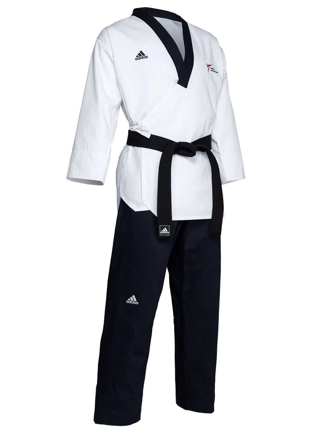 White and black karate uniform, Adidas Poomsae male.