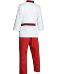 White shirt and red pants for Adidas Poomsae karate uniform.