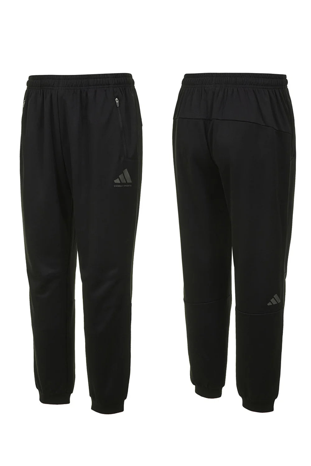 Pair of black Adidas pants for Taekwondo training.