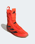 Close up of Speedex Ultra boxing shoe in red and black, size M08/W09.