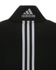 A black jacket with white stripes, XL close-up view.