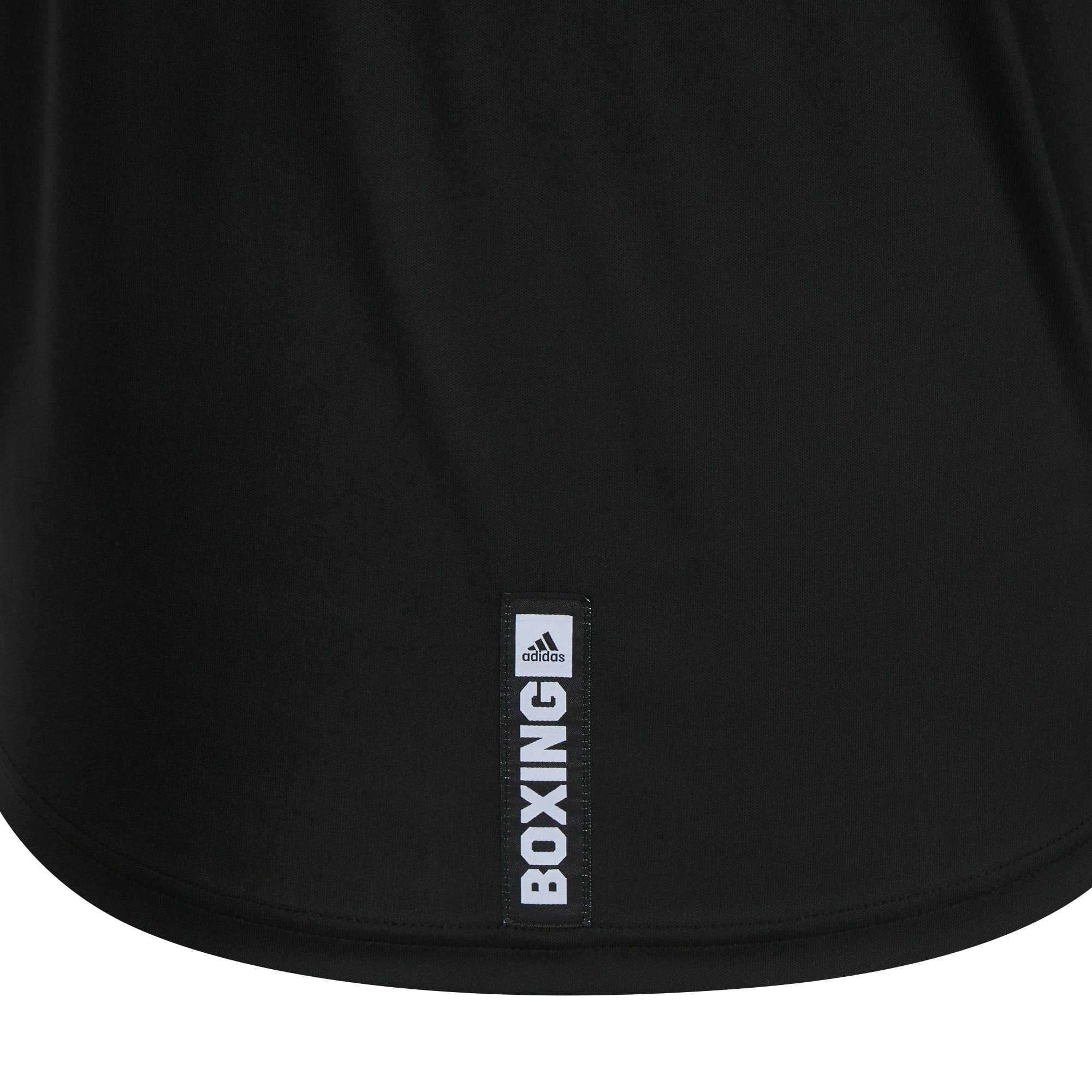 Close-up of black adidas tank top for boxing.