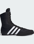 adidas BOX HOG II black and white boxing shoes.