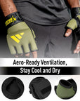Man wearing Adidas x Anderson Silva fingerless grappling gloves.