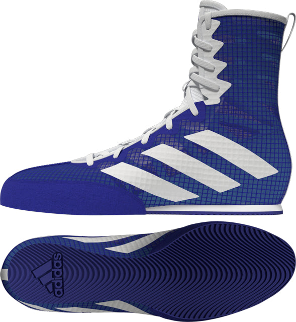 Blue and white high-top BOX HOG 4 boxing shoe.