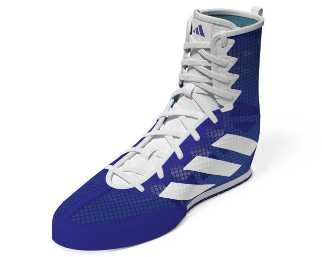 Blue and white boxing shoe, Lucid Blue and Cloud White color.