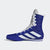 Blue and white boxing shoe with Adidas logo on a white background