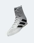 Close-up of BoxHog 4 boxing shoe in white and black, size M11/W12.