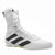 White boxing shoe with black stripes on a white background