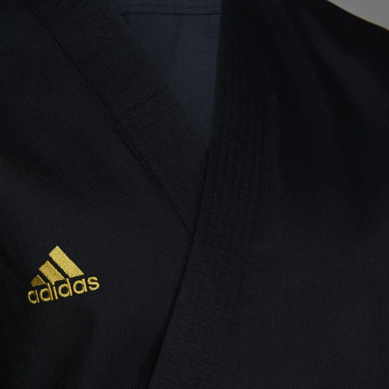 Adidas Open Cut Taekwondo Uniform for Training Competition Black Gold 5