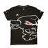 Black T-shirt with cartoon bull, Robert Garcia tribute.