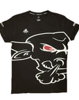 Black T-shirt with cartoon bull, Robert Garcia tribute.