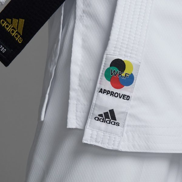 Close-up of a white karate uniform.