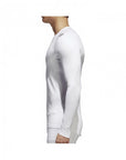 Man in white adidas rashguard, S size, for boxing.