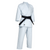 White karate uniform with black belt by Adidas KATA KIGAI K888.