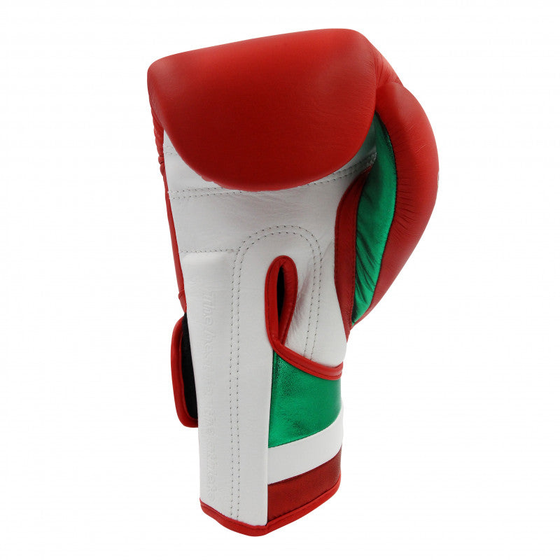 A red and white adidas boxing glove.