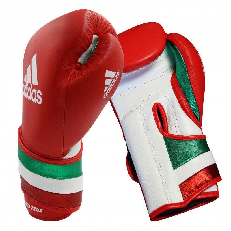 A pair of adidas boxing gloves for men and women.