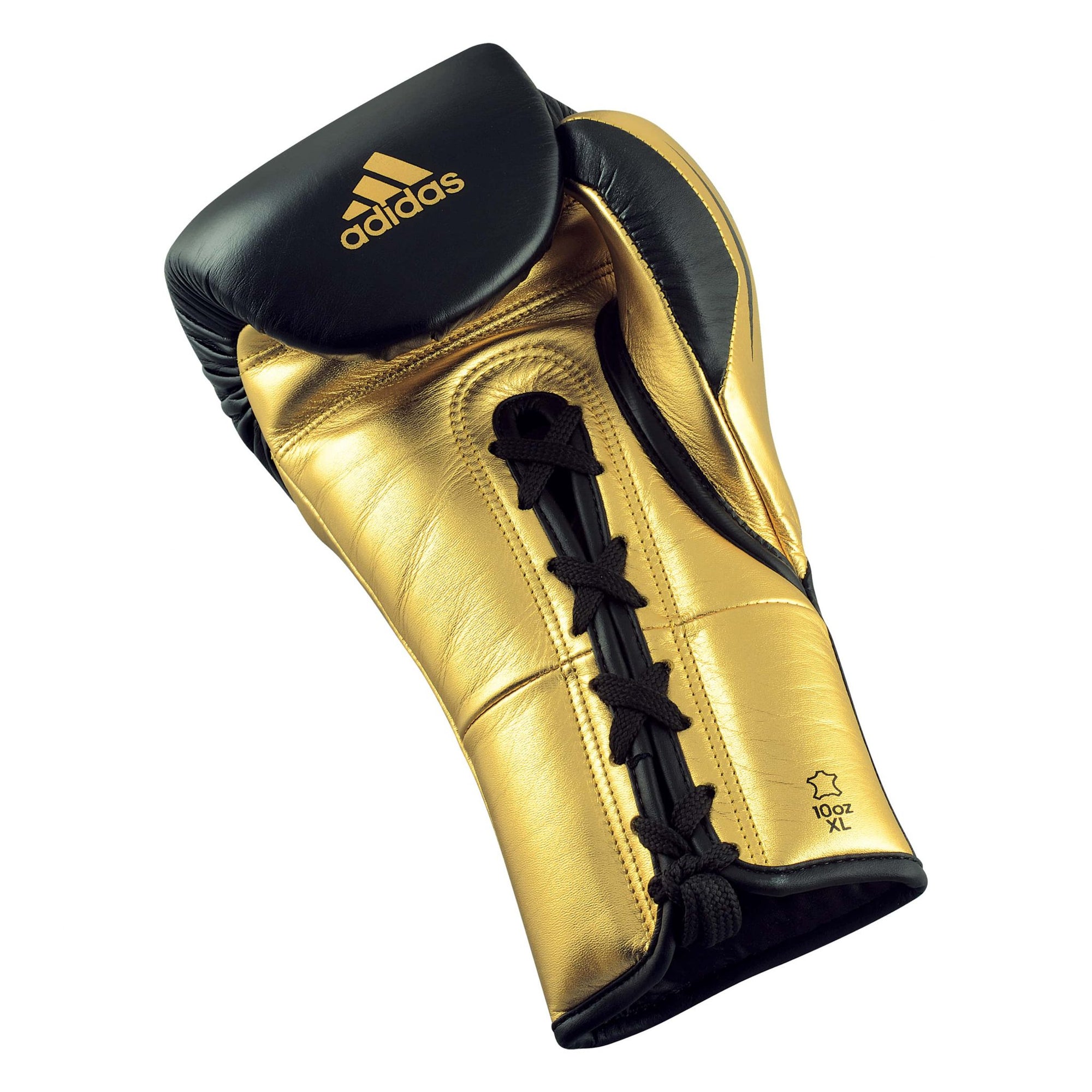 Gold boxing glove with black laces, Speed Tilt 750 Pro Fight Glove - Horse Hair.