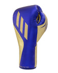 Blue and gold boxing glove, adidas Speed Tilt 750 model.