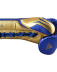 Blue and gold boxing glove, adidas Speed Tilt 750 model.