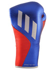 Blue and red Adidas Speed Tilt 750 fight glove for boxing.