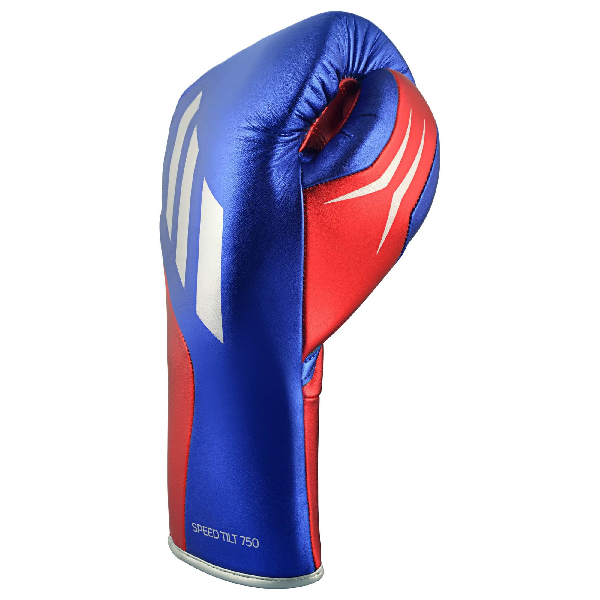 Blue and red Adidas Speed Tilt 750 fight glove for boxing.