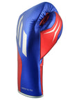 Blue and red Adidas Speed Tilt 750 fight glove for boxing.