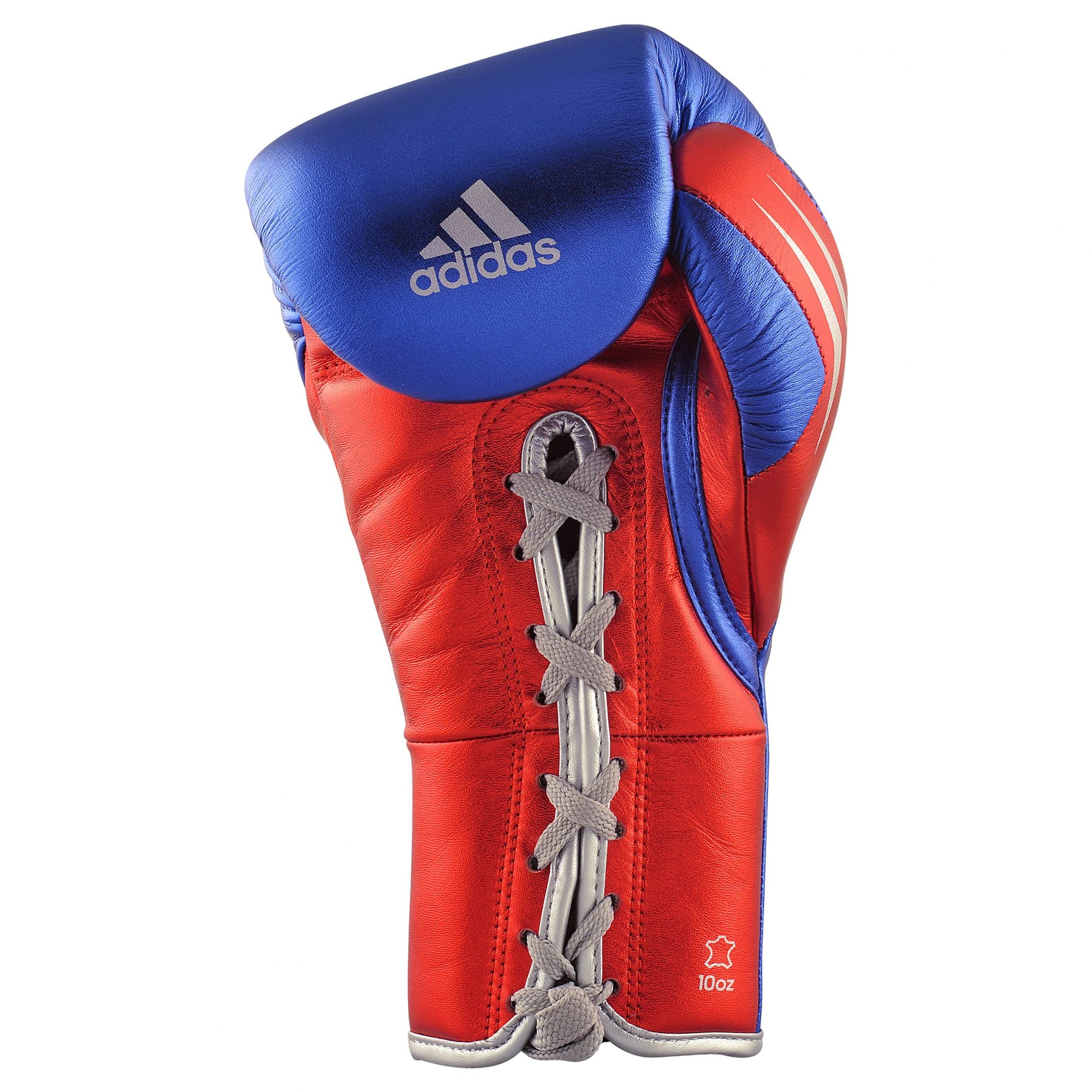 Red and blue Adidas Speed Tilt 750 boxing glove.