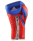 Red and blue Adidas Speed Tilt 750 boxing glove.